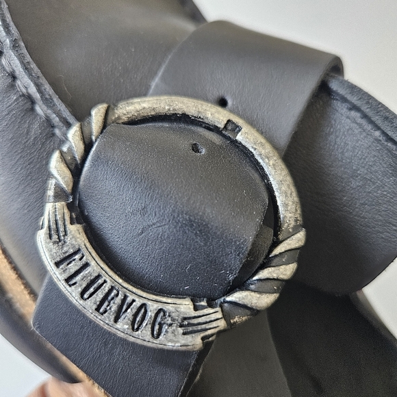 John Fluevog Black Leather Linn Peacemaker Mules - Picture 12 of 13